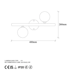 Seinävalaisin Linento Lighting Domino 2-osainen kulta
