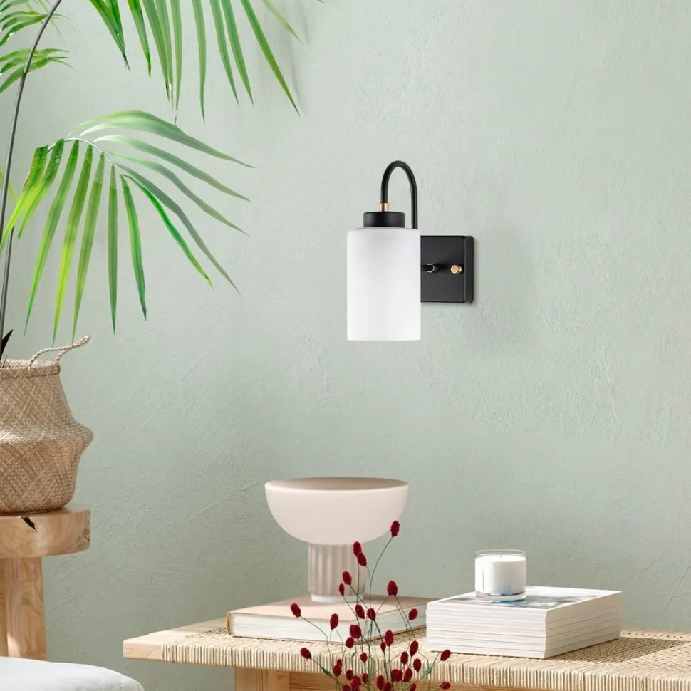 Seinävalaisin Linento Lighting Duzsuz 13141, 24cm, musta/valkoinen