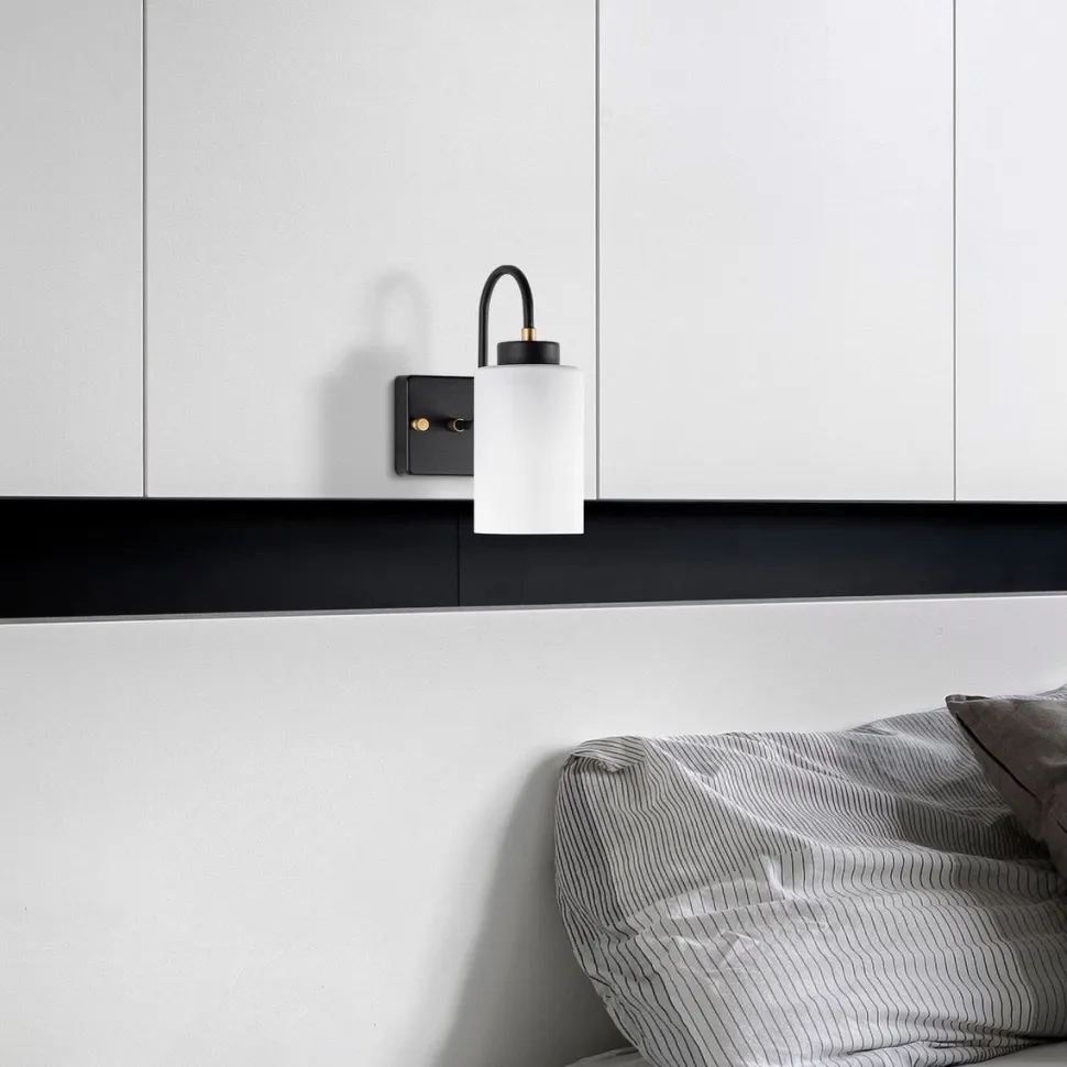 Seinävalaisin Linento Lighting Duzsuz 13141, 24cm, musta/valkoinen