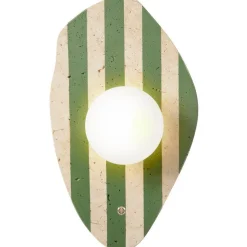 Seinävalaisin Linento Lighting Espe beige/valkoinen/vihreä