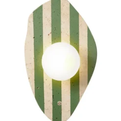 Seinävalaisin Linento Lighting Espe beige/valkoinen/vihreä