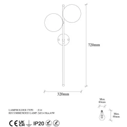 Seinävalaisin Linento Lighting Fazli 2-osainen kulta