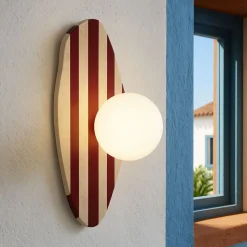 Seinävalaisin Linento Lighting Forest beige/valkoinen/punainen
