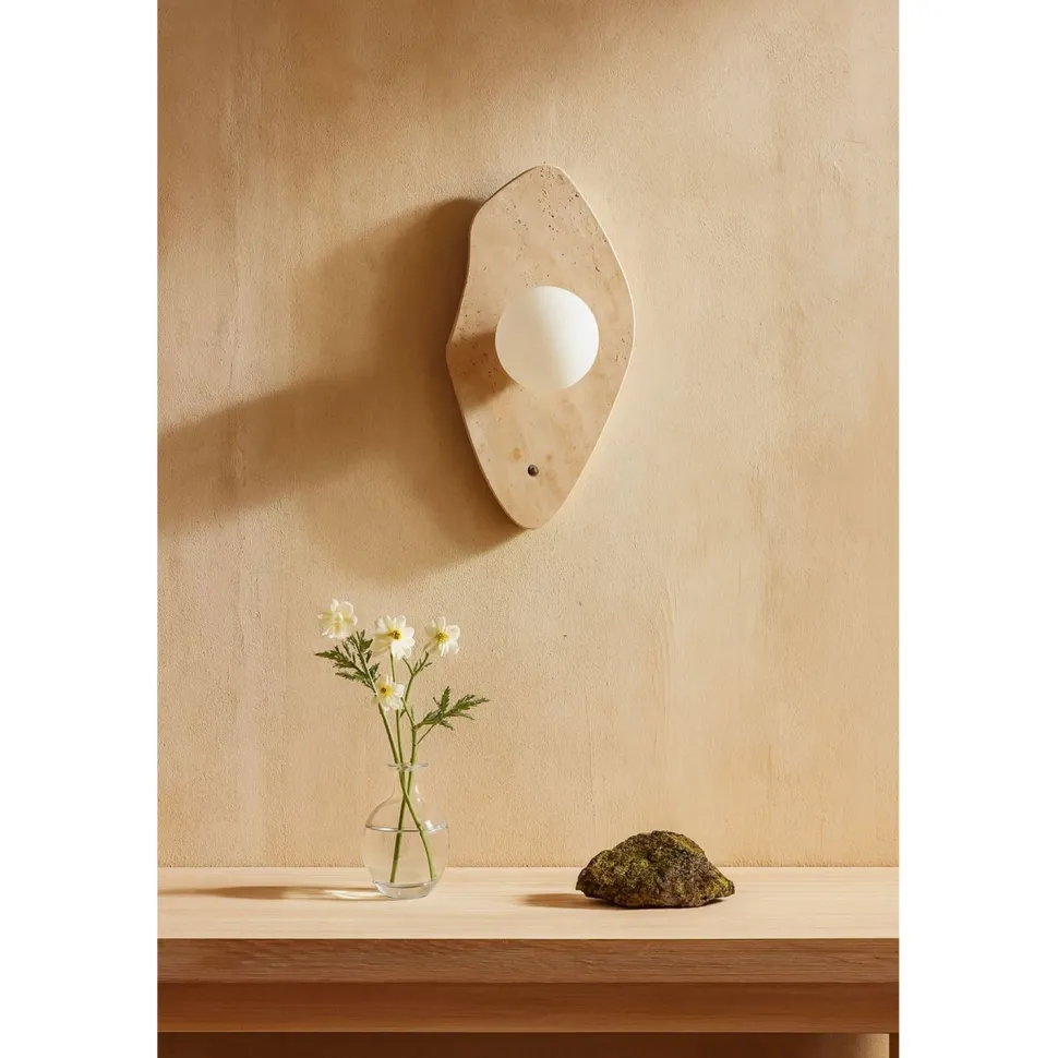 Seinävalaisin Linento Lighting Halle beige/valkoinen