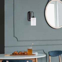 Seinävalaisin Linento Lighting Hemikilo 13161, 28cm, musta/valkoinen