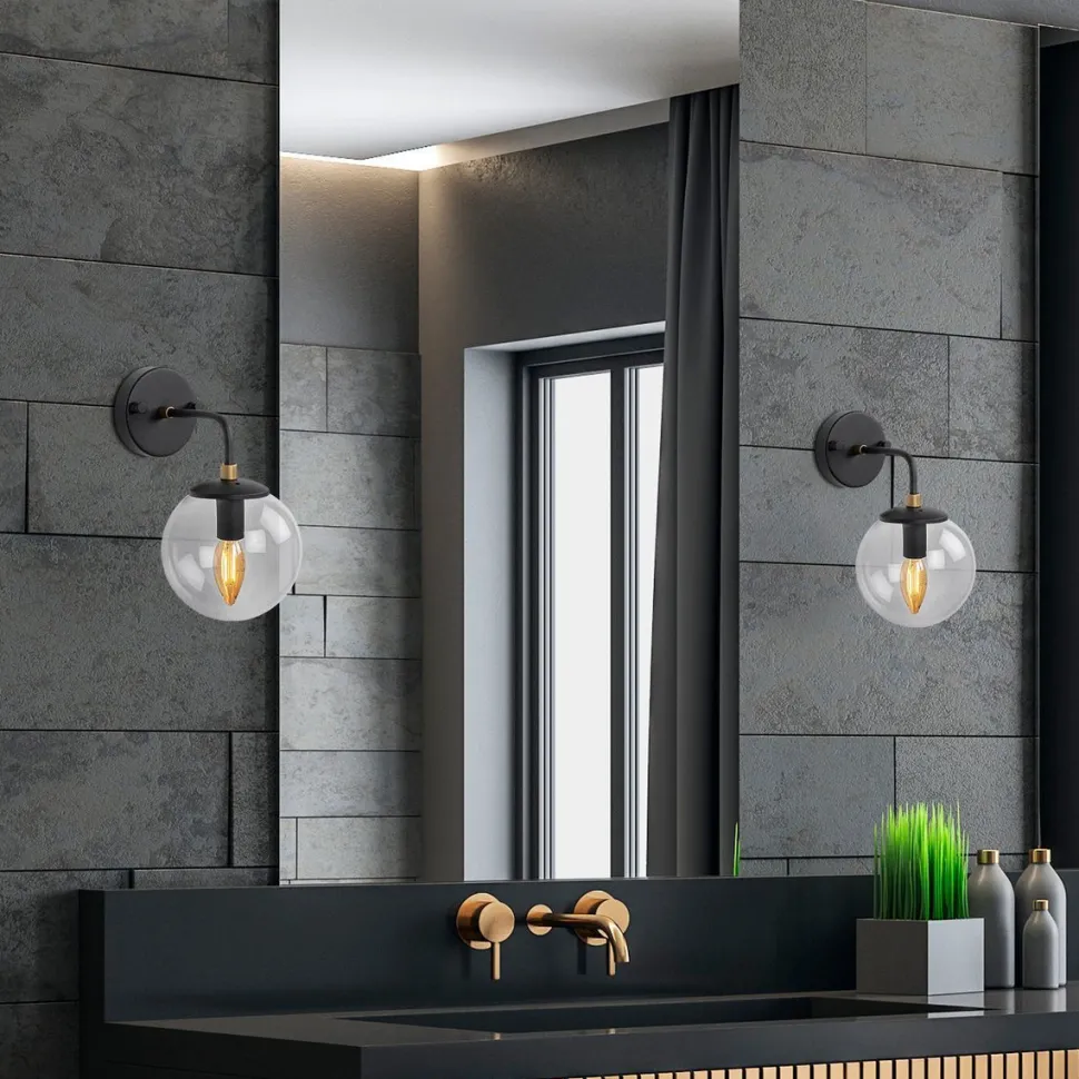 Seinävalaisin Linento Lighting Horn 12218, Ø15cm, musta