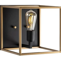 Seinävalaisin Linento Lighting Kafes 13751, E27, max. 40W, IP20, kulta/musta