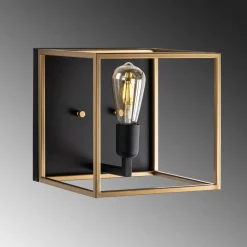 Seinävalaisin Linento Lighting Kafes 13751, E27, max. 40W, IP20, kulta/musta