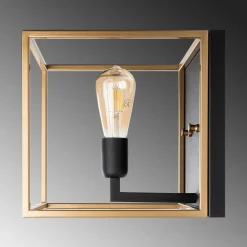 Seinävalaisin Linento Lighting Kafes 13751, E27, max. 40W, IP20, kulta/musta