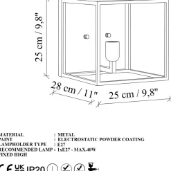 Seinävalaisin Linento Lighting Kafes 13751, E27, max. 40W, IP20, kulta/musta
