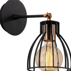 Seinävalaisin Linento Lighting Kemah musta/kupari