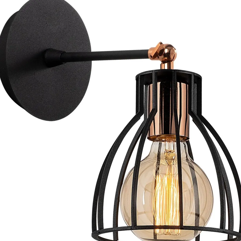 Seinävalaisin Linento Lighting Kemah musta/kupari