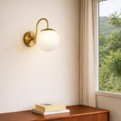 Seinävalaisin Linento Lighting 242430 kulta/valkoinen