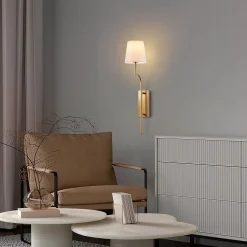 Seinävalaisin Linento Lighting Lumora, E27, kulta/valkoinen