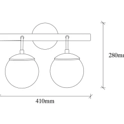 Seinävalaisin Linento Lighting Merri 2-osainen musta