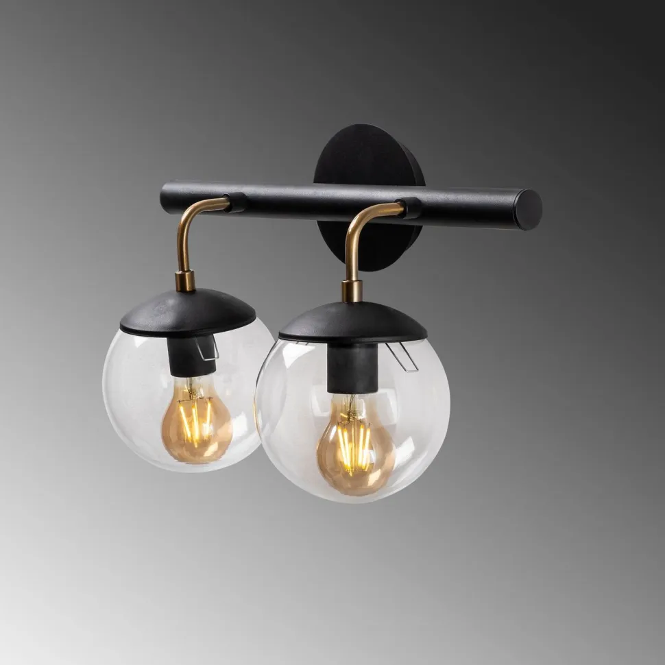Seinävalaisin Linento Lighting Merri 2-osainen musta