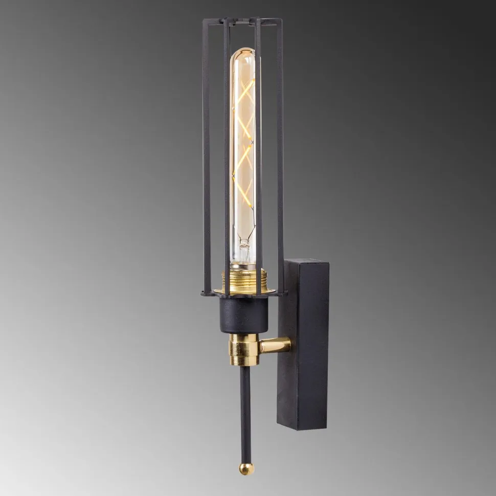Seinävalaisin Linento Lighting Minot musta/kulta