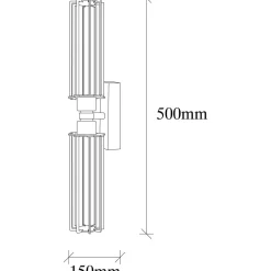 Seinävalaisin Linento Lighting Minot 2-osainen musta/kulta