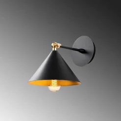Seinävalaisin Linento Lighting Pepperell musta/kulta