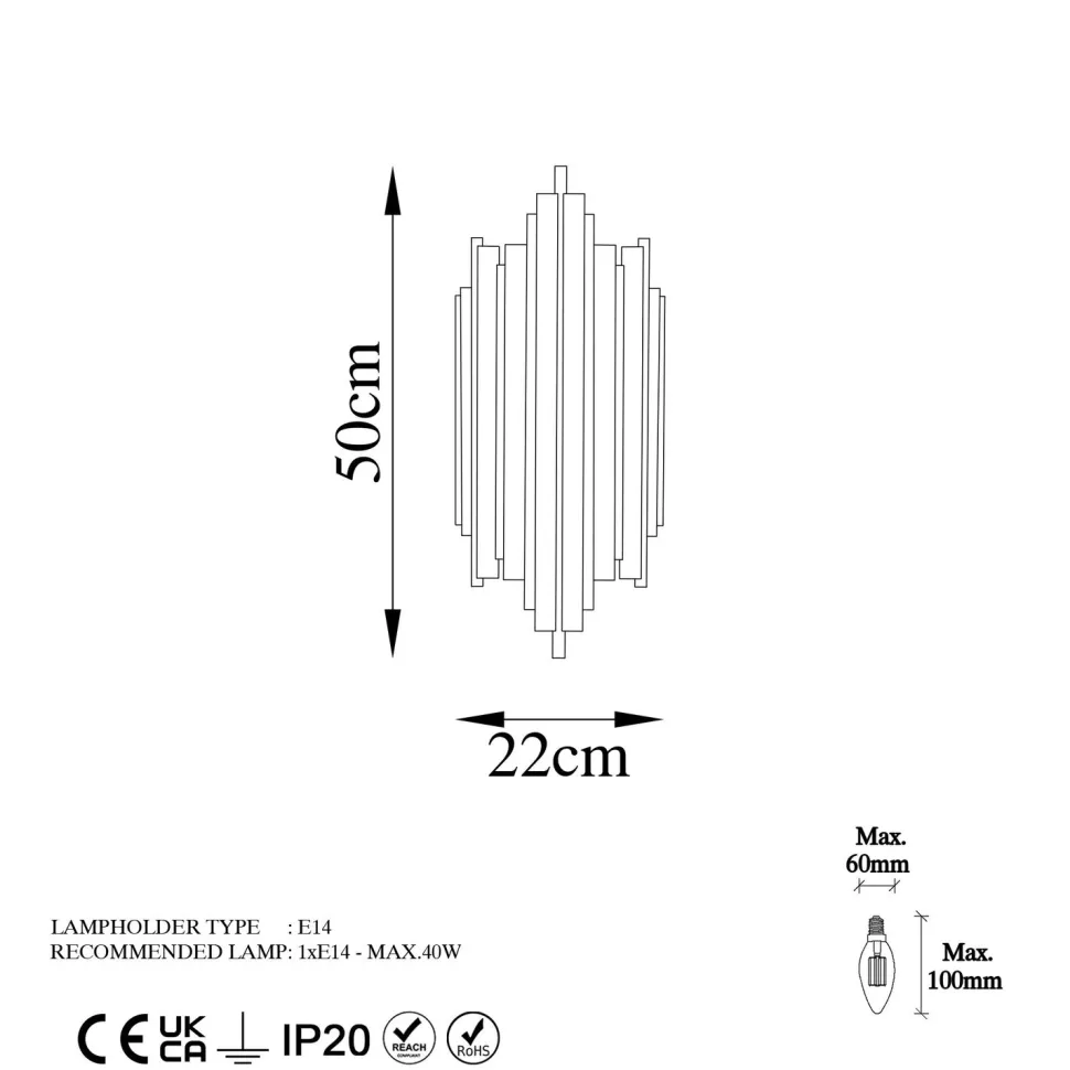 Seinävalaisin Linento Lighting Reis, musta