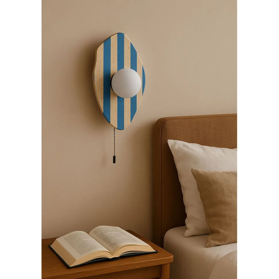 Seinävalaisin Linento Lighting Side beige/valkoinen/sininen