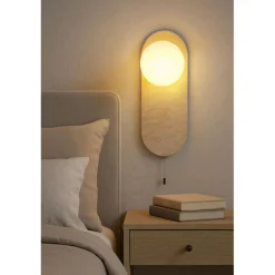 Seinävalaisin Linento Lighting Tor-Bell beige/valkoinen