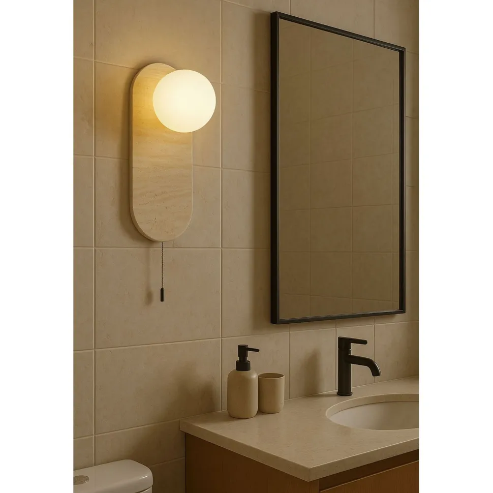 Seinävalaisin Linento Lighting Tor-Bell beige/valkoinen