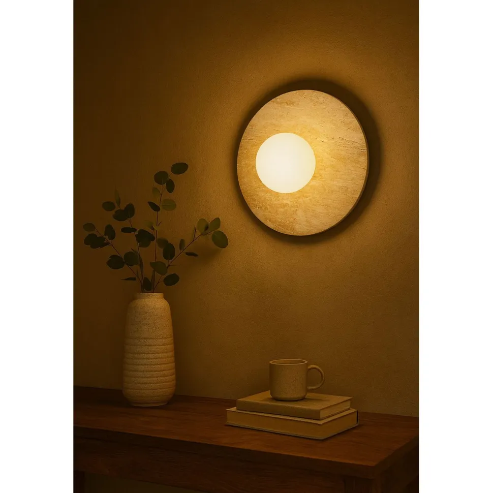 Seinävalaisin Linento Lighting Tor-Nun beige/valkoinen