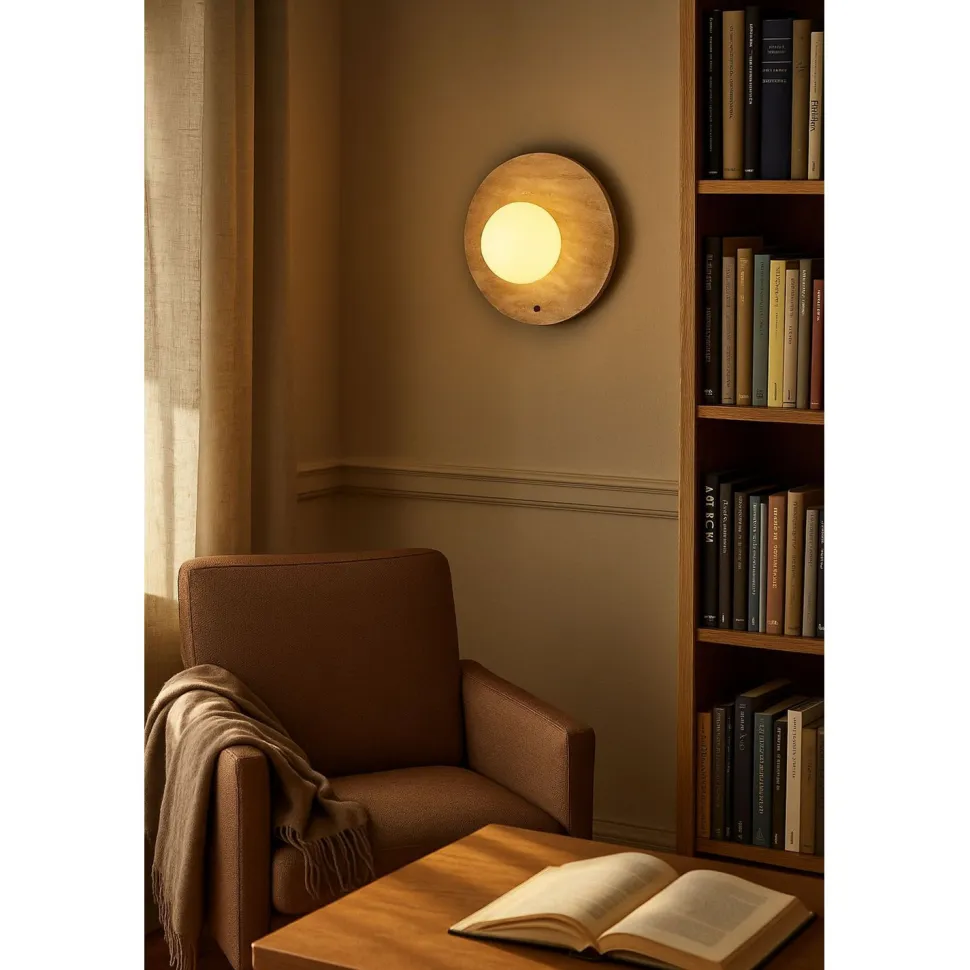 Seinävalaisin Linento Lighting Tor-Nun-D beige/valkoinen