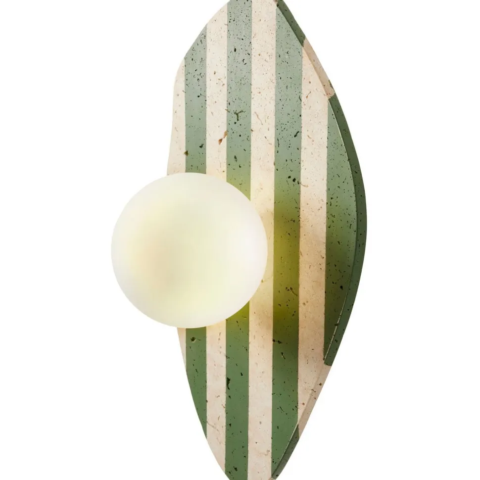 Seinävalaisin Linento Lighting Traver beige/valkoinen/vihreä