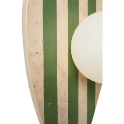 Seinävalaisin Linento Lighting Traver beige/valkoinen/vihreä