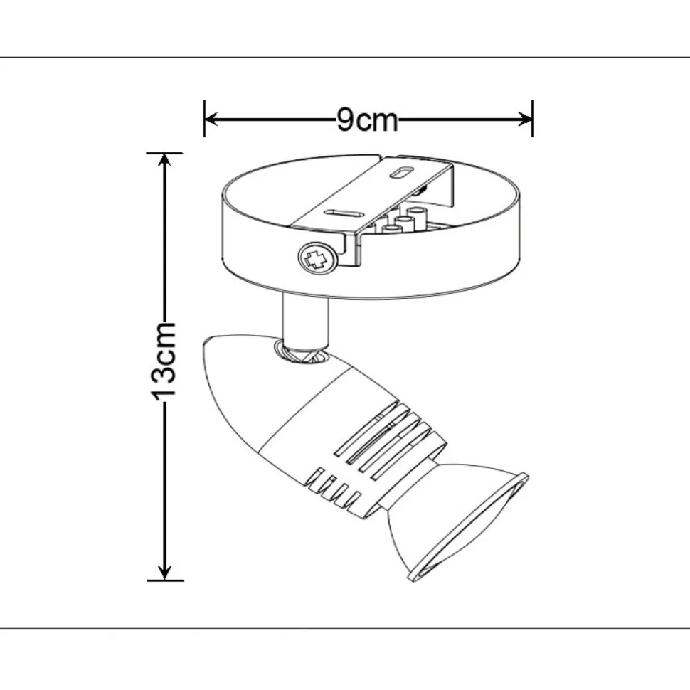 Seinävalaisin Lucide Caro LED Ø9 cm GU10 1x5W satiinikromi