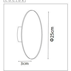 Seinävalaisin Lucide Eklyps LED Ø25 cm 1x8W valkoinen
