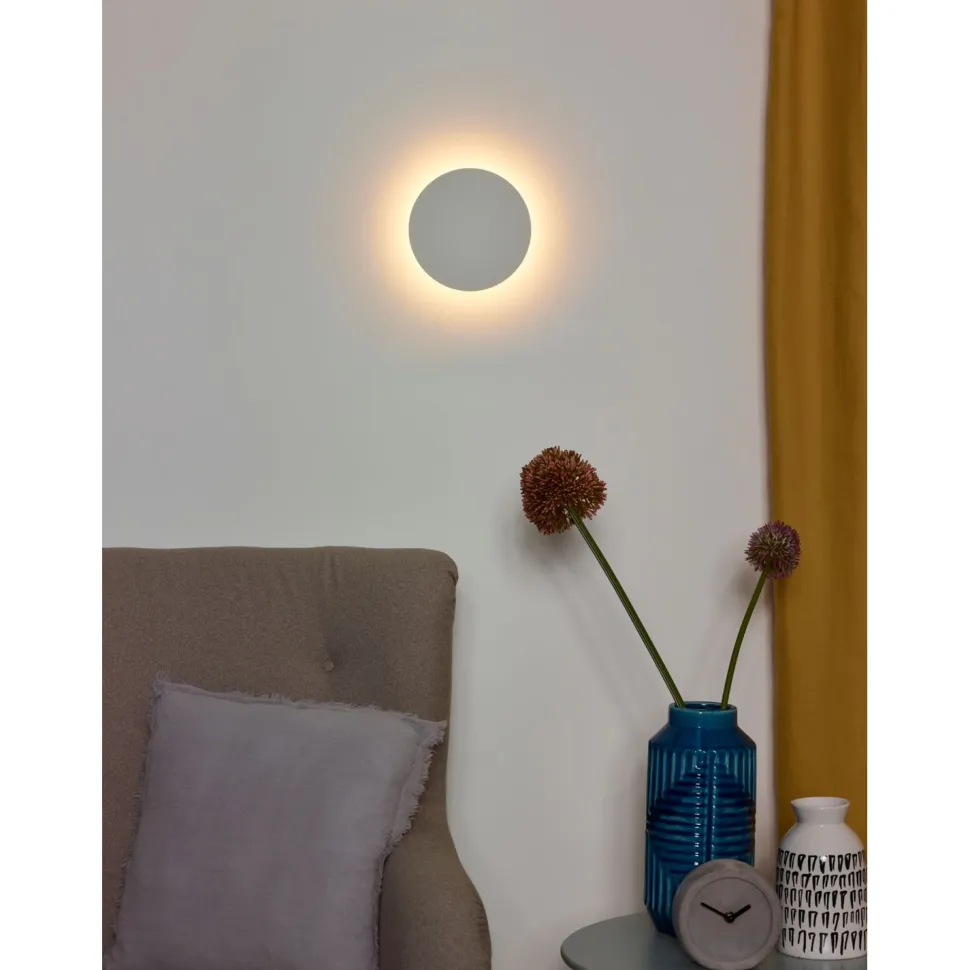 Seinävalaisin Lucide Eklyps LED Ø15 cm 1x6W valkoinen