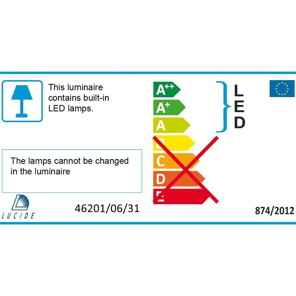 Seinävalaisin Lucide Eklyps LED Ø15 cm 1x6W valkoinen