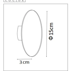 Seinävalaisin Lucide Eklyps LED Ø15 cm 1x6W valkoinen