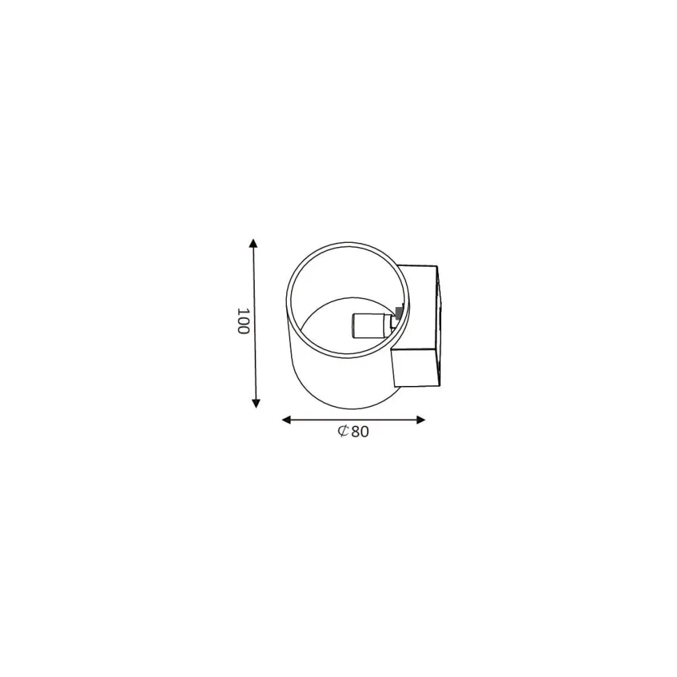Seinävalaisin Lucide Xera Ø80mm 42W musta