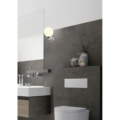 Seinävalaisin Lugano IP44 120x150x200 mm kromi/valkoinen
