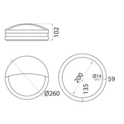 Seinävalaisin Lumia AVN260LGH IP54 60W E27 grafiitinharmaa luomella