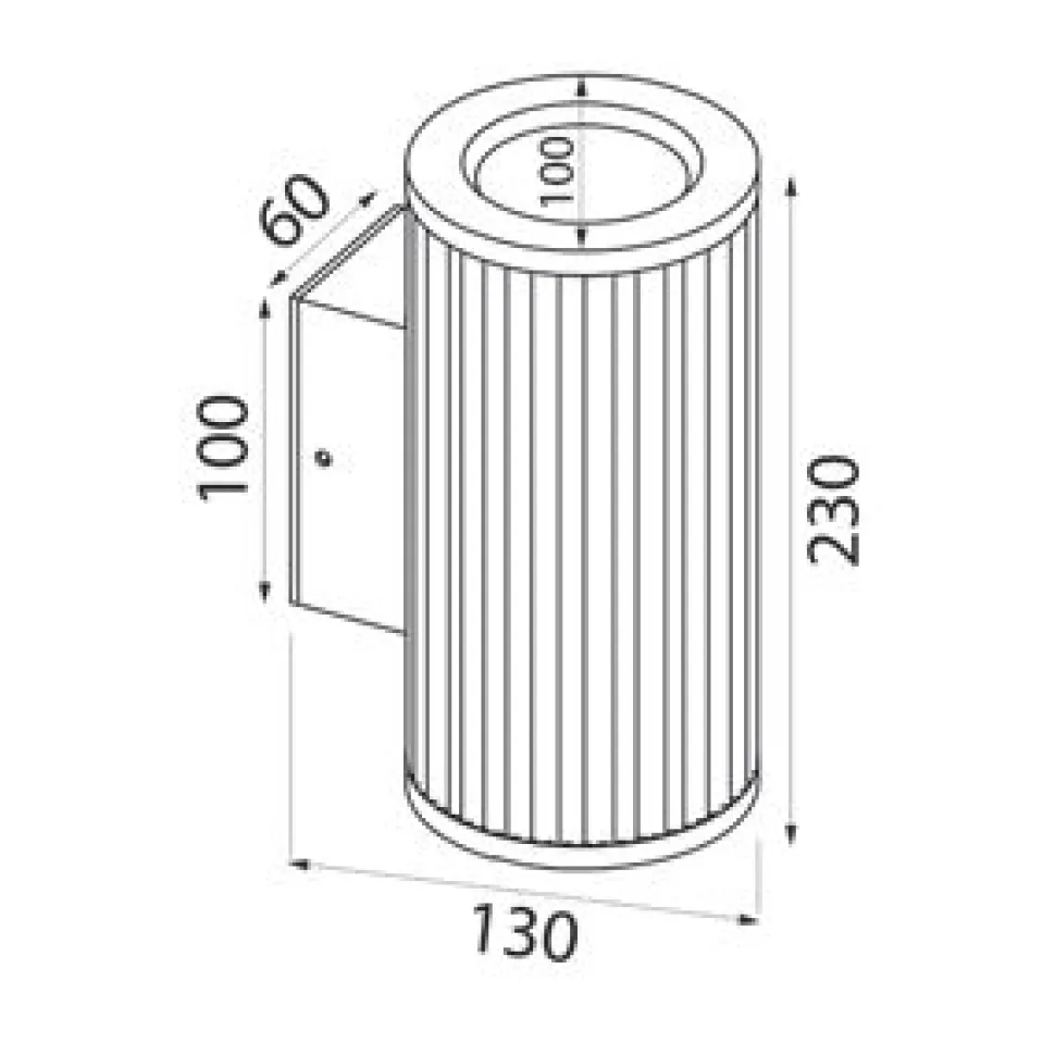 Seinävalaisin Lumia-spotti AVN08GH 100x130x230 mm ylös ja alas grafiitinharmaa