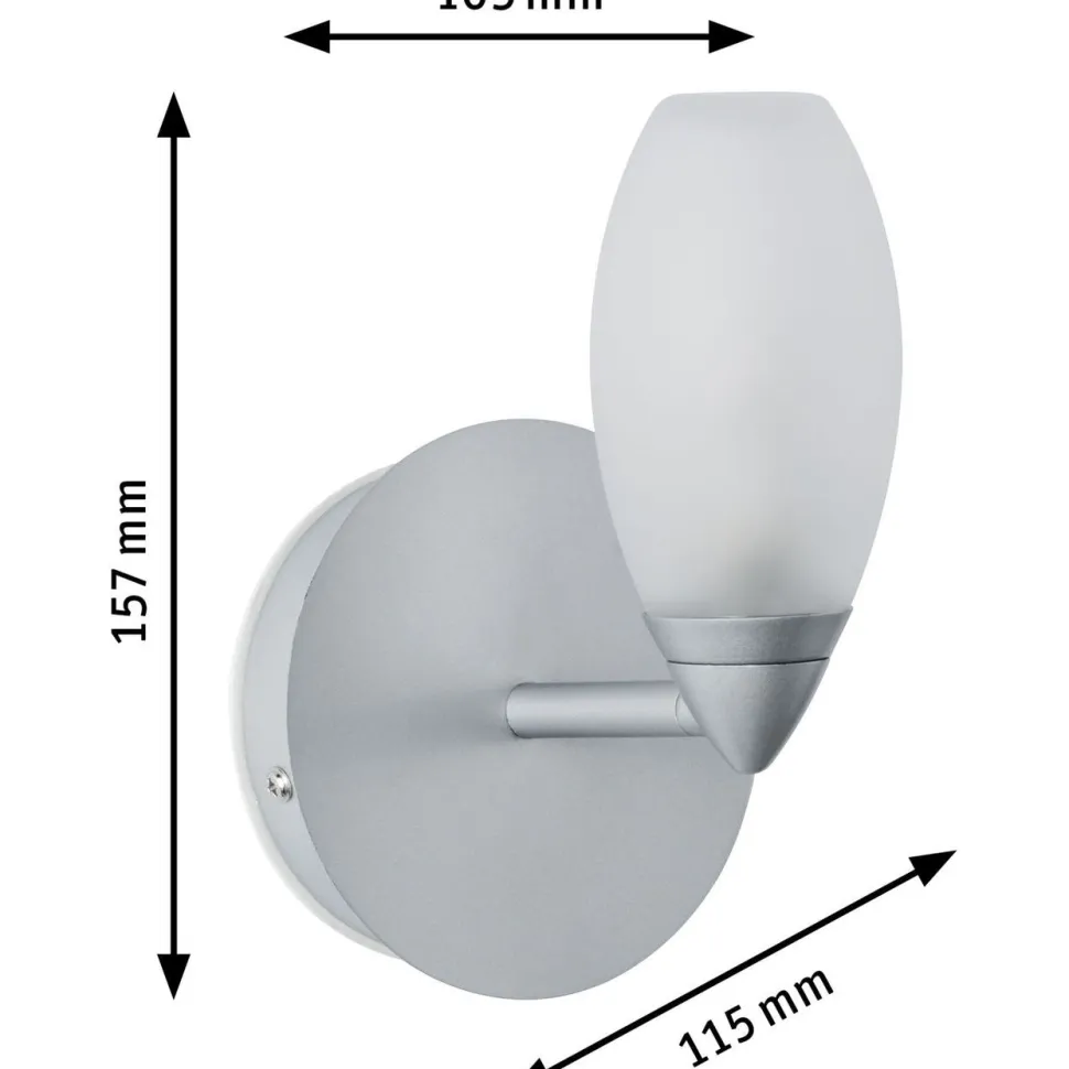 Seinävalaisin Paulmann Carina, IP44, G9, himmennettävä, mattakromi