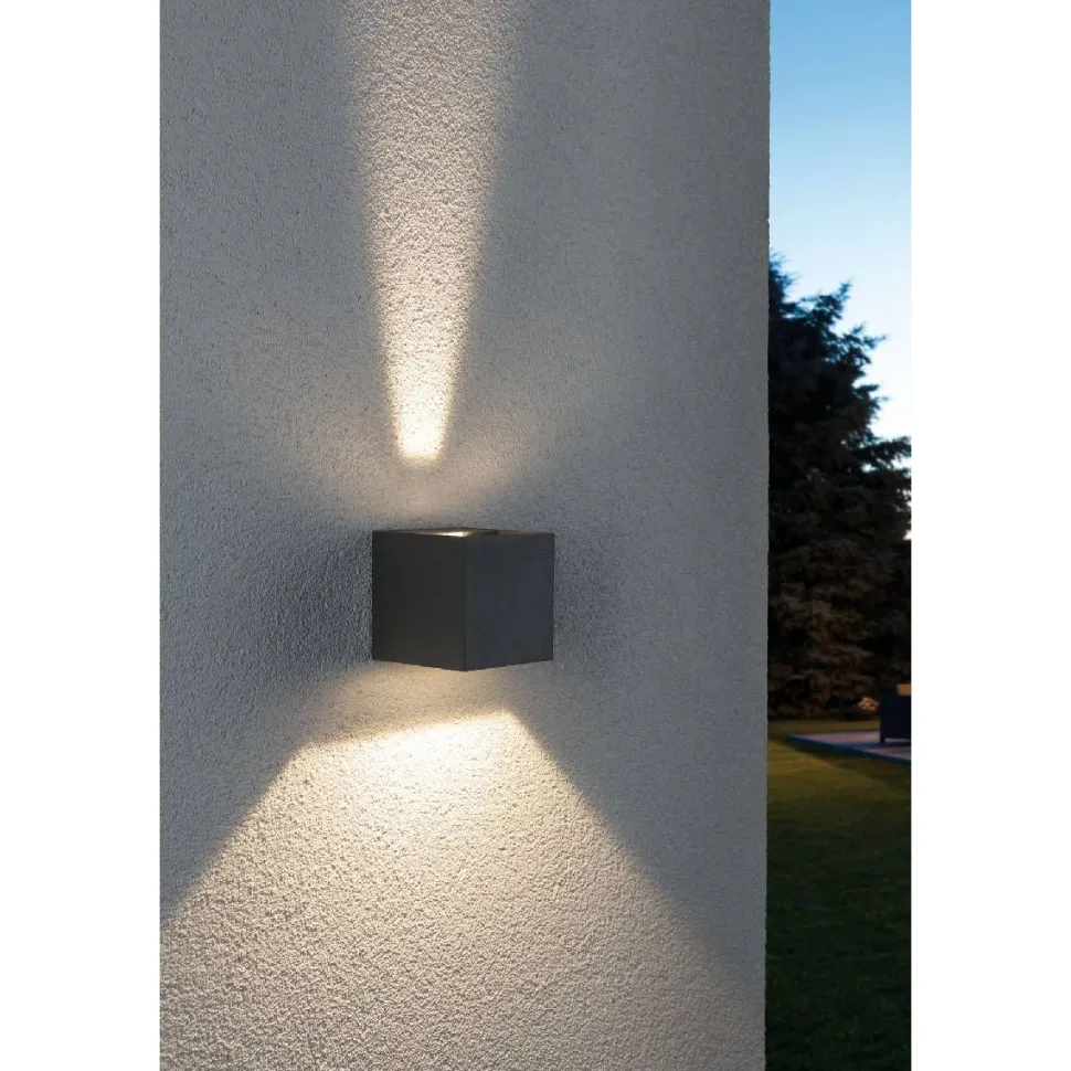 Seinävalaisin Paulmann Cybo LED IP65 80x80mm harmaa