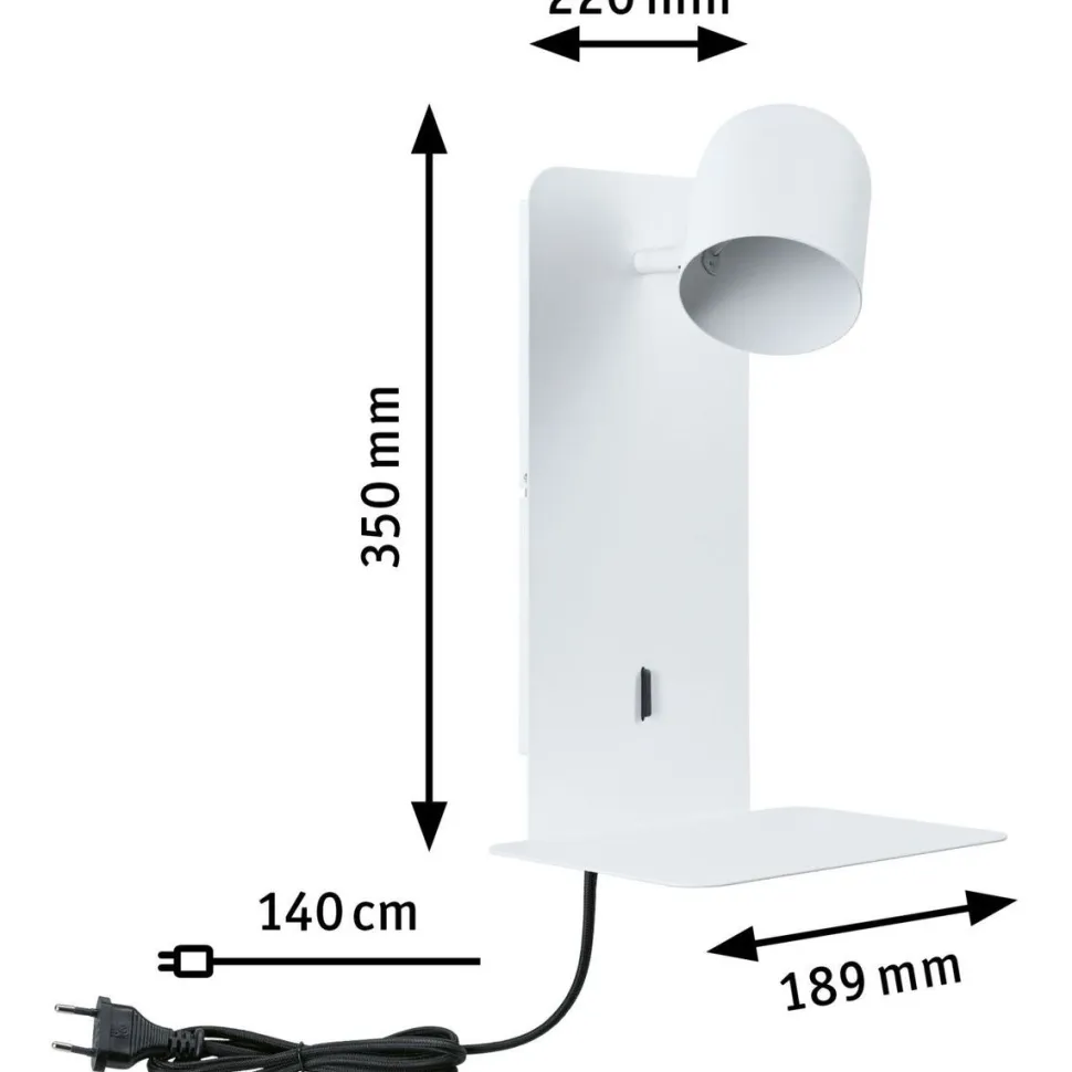 Seinävalaisin Paulmann Malena, USB C, GU10, mattamusta
