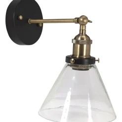 Seinävalaisin PR Home Lambda 280x180x280mm musta-messinki/kirkas