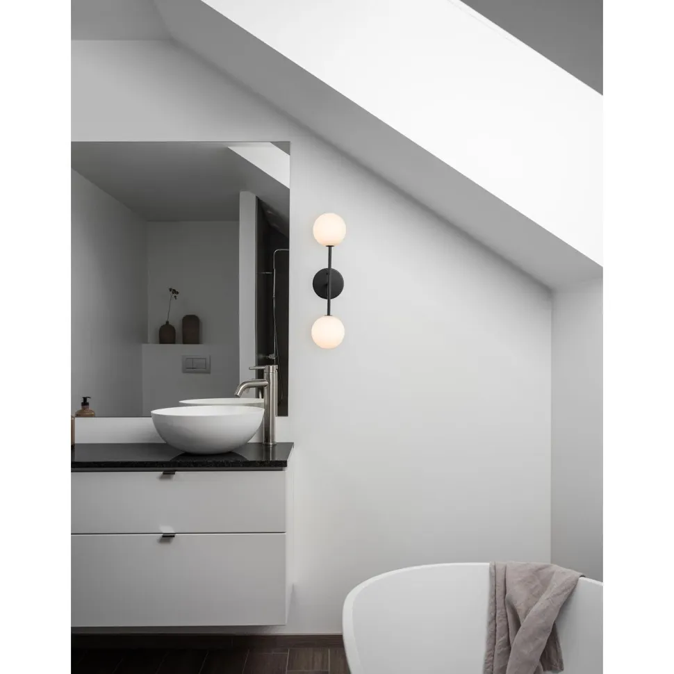 Seinävalaisin PR Home Sigma D 490x120x190mm musta/opaali
