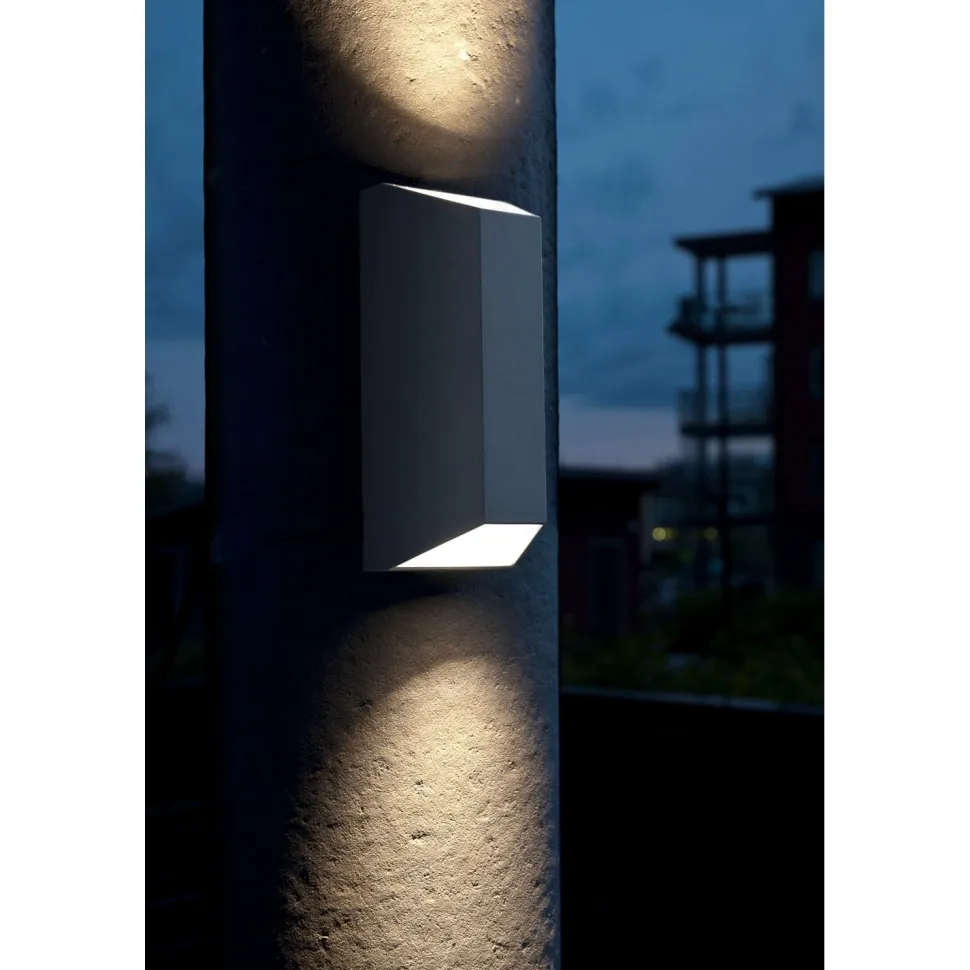 Seinävalaisin Sala IP44 90x90x220 mm ylös/alas harmaa