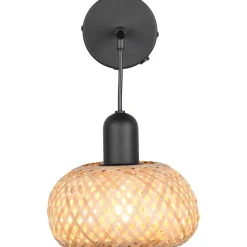 Seinävalaisin Trio Leonie, E27, luonnollinen väri/bambu