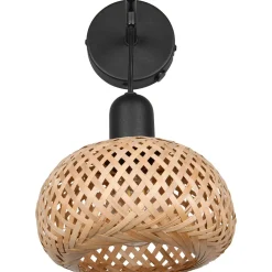 Seinävalaisin Trio Leonie, E27, luonnollinen väri/bambu