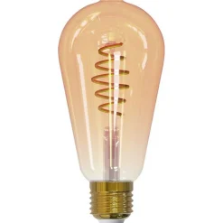 Sisustuslamppu Airam SmartHome ST64 Edison, 4.9W, E27, 350lm, 1800-3000K, amber