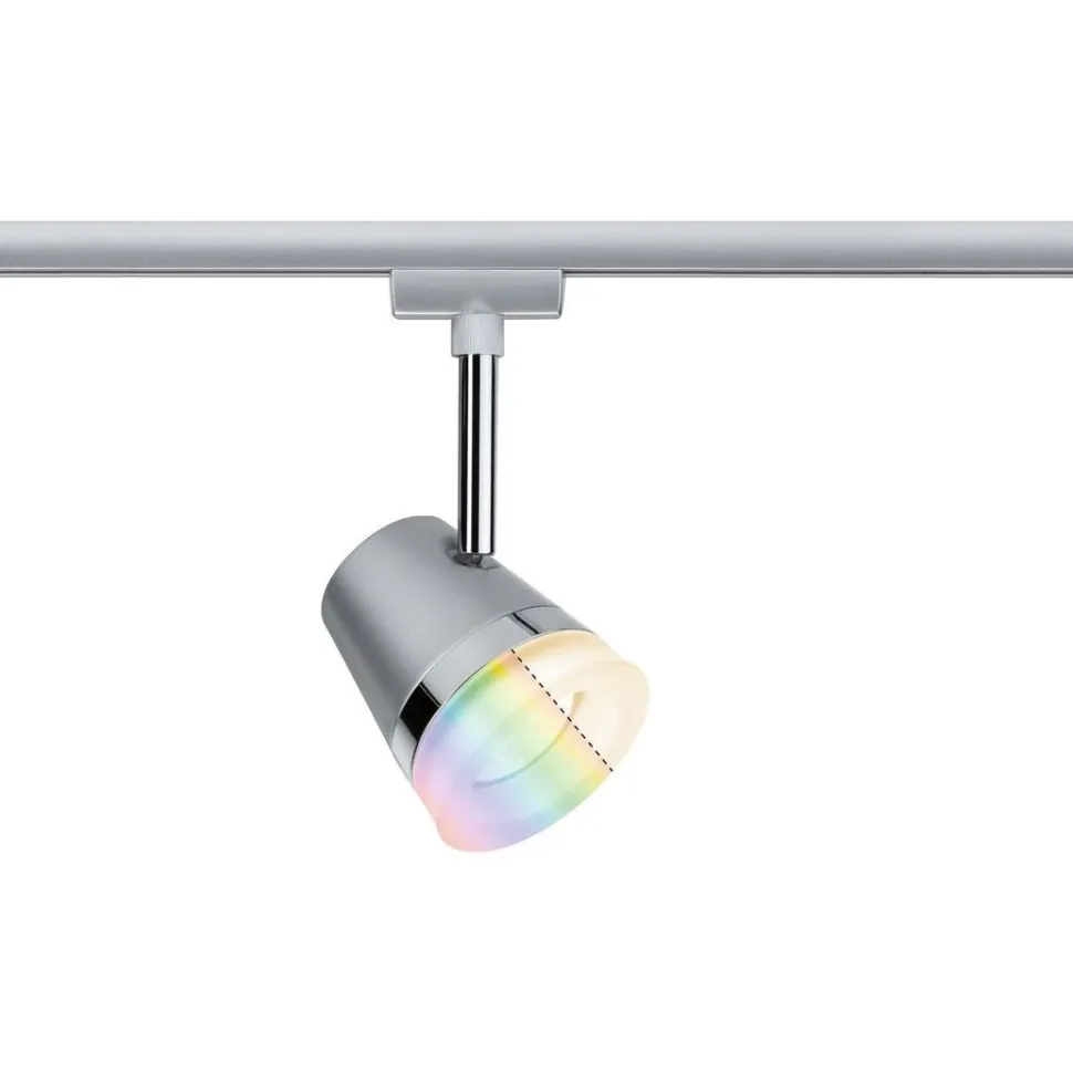 Spottivalaisin kiskoon Paulmann URail Cone, Smart Home Zigbee 3.0, GU10, RGBW+, himmennettävä, mattakromi